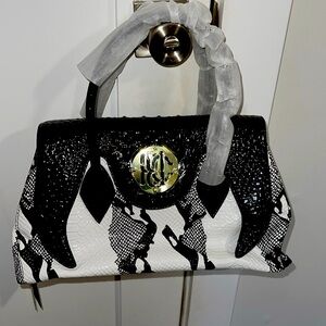 Brand new white and black bag withh croc embossed PU material.